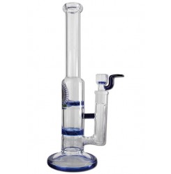 Black Leaf Glass Bong Double Turbine